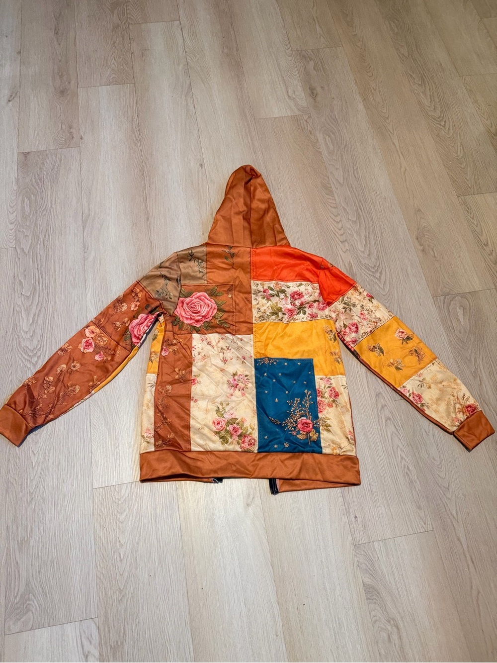 Patchwork Floral Hooded Jacket - Multi